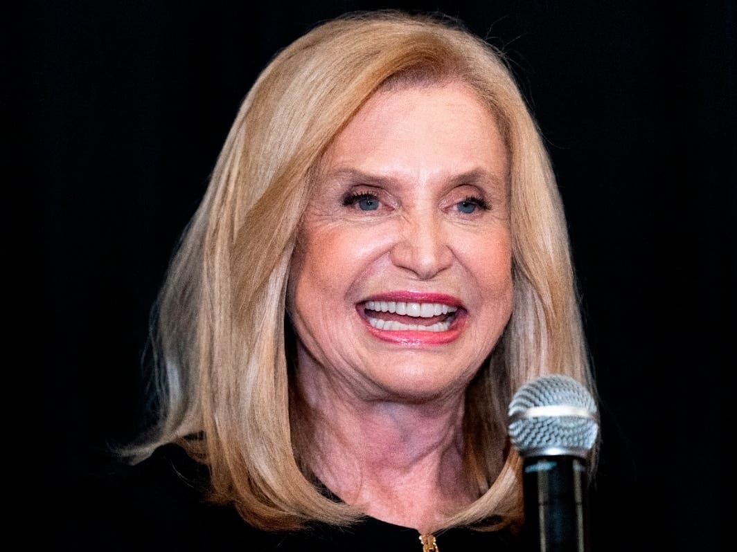 Former U.S. Rep. Carolyn Maloney speaks to supporters at her election night party, on Aug. 23, 2022, in New York.