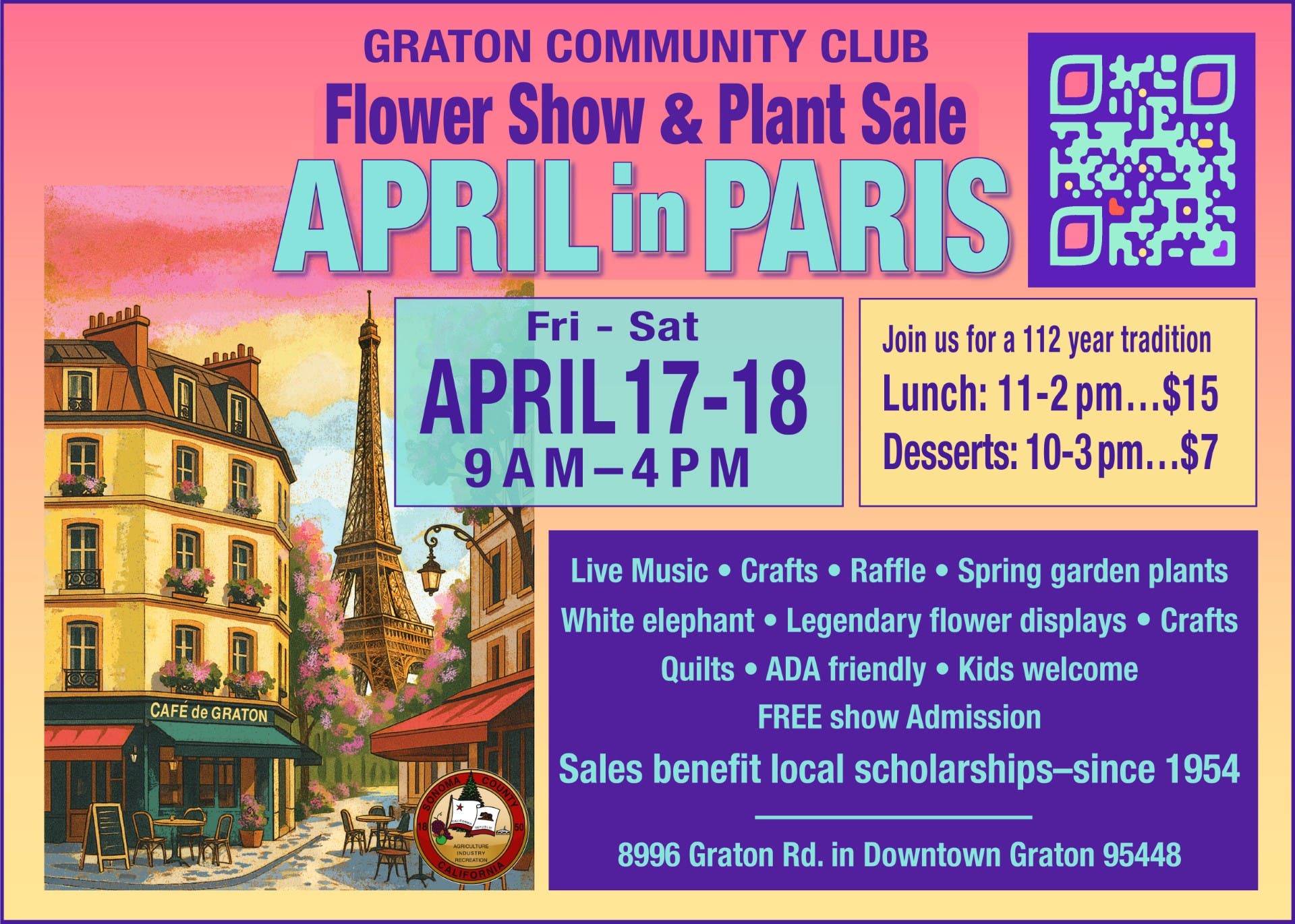 "April in Paris" - Flower Show + Plant Sale (April 17-18, 9am-4pm )