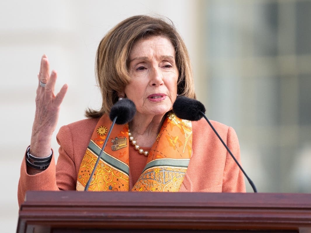 Rep. Nancy Pelosi, D-Calif., speaks at an event at the U.S. Capitol, March 25, 2026, in Washington. 