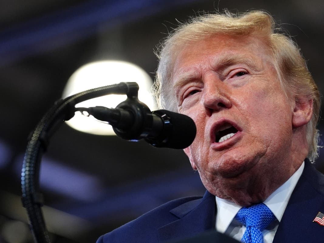 President Donald Trump speaks at the David Mack Center for Training and Intelligence, Friday, Aug. 14, 2026, in Garden City, N.Y.