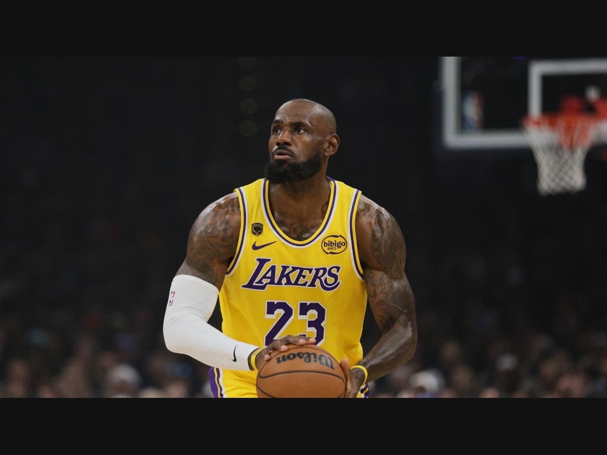 Los Angeles Lakers forward LeBron James prepares to shoot during the first half in Game 2 of a second-round NBA playoffs basketball series against the Oklahoma City Thunder, Thursday, May 7, 2026, in Oklahoma City. 