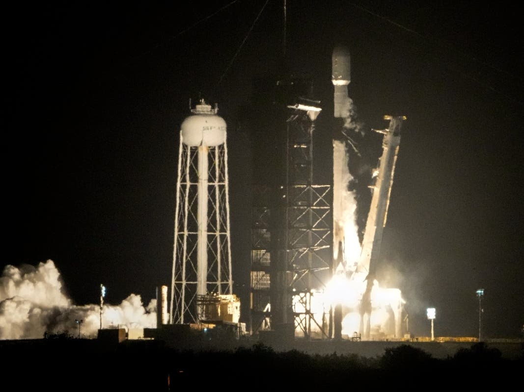 The SpaceX Falcon 9 rocket launched from pad 39A at the Kennedy Space Center in Cape Canaveral on January 15, 2025.