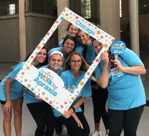 Speech-Language Pathology students from Midwestern University recently participated in the annual Walk for Children with Apraxia.