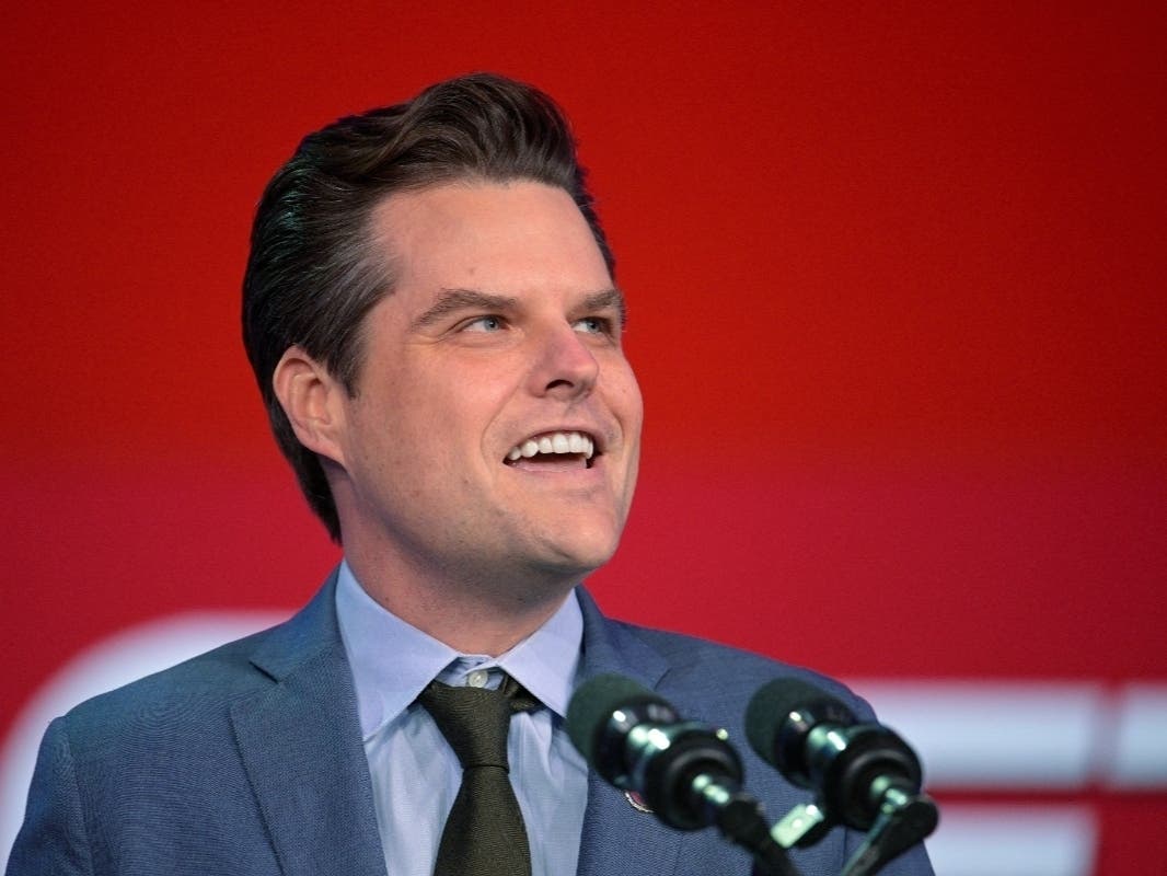 Former Rep. Matt Gaetz, R-Fla., speaks at the Republican Party of Florida Freedom Summit, Nov. 4, 2023, in Kissimmee, Fla. 