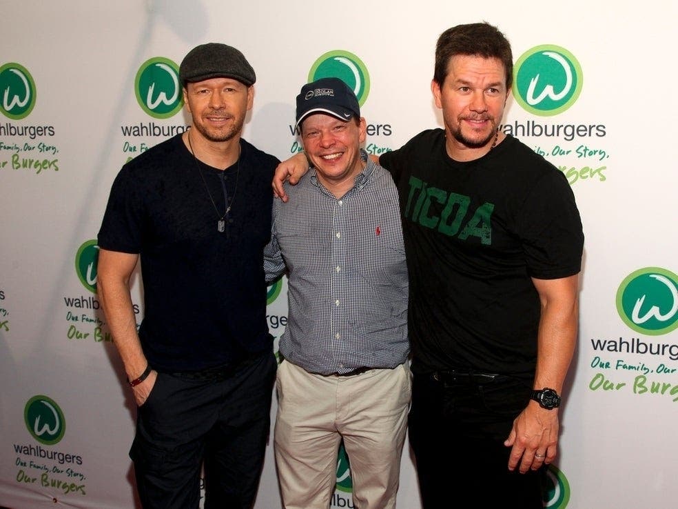 From left, Donnie Wahlberg, Paul Wahlberg and Mark Wahlberg in New York on June 23, 2015. 