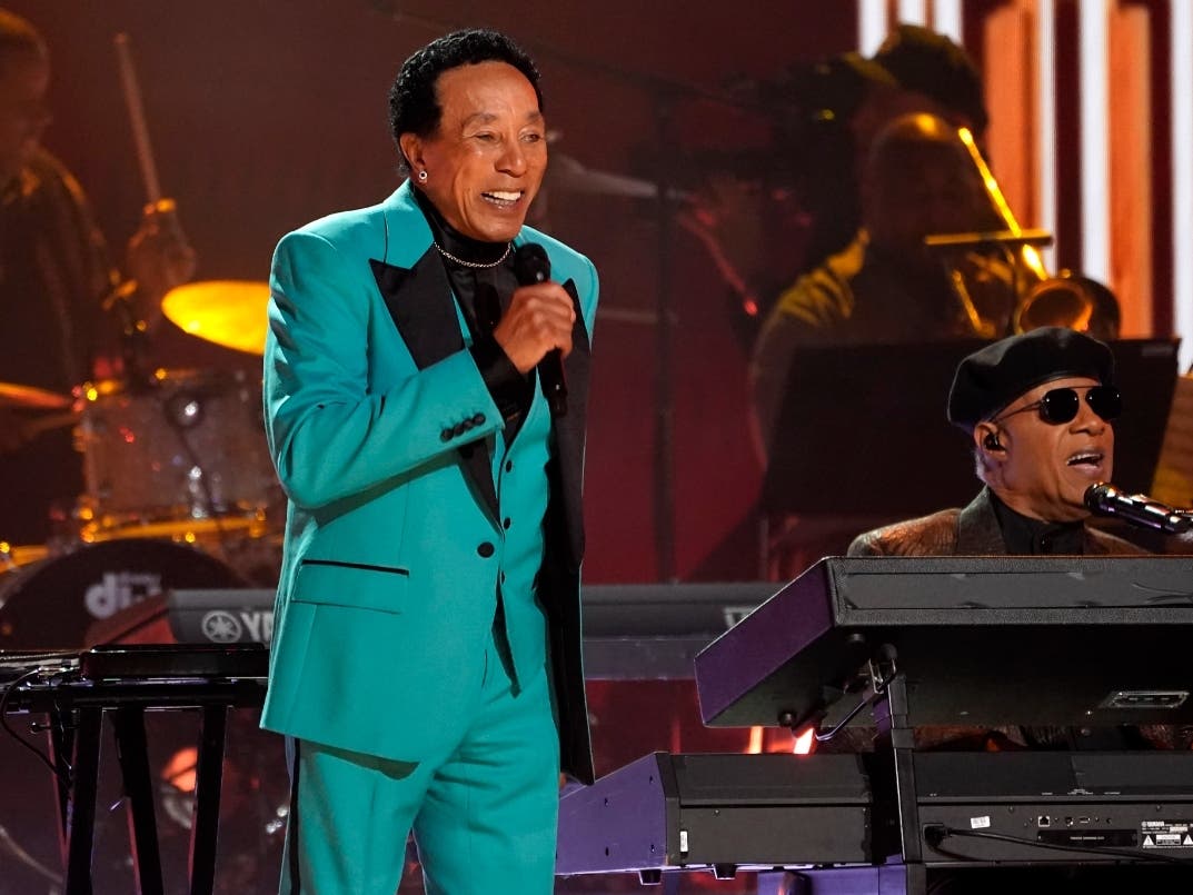 Smokey Robinson performs a medley at the 65th annual Grammy Awards on Sunday, Feb. 5, 2023, in Los Angeles.