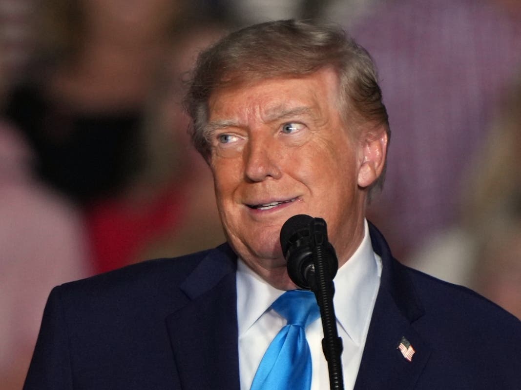 President Donald Trump speaks at a campaign rally at the Pinnacle Bank Expo Center, Monday, Oct. 5, 2026, in Grand Island, Neb.