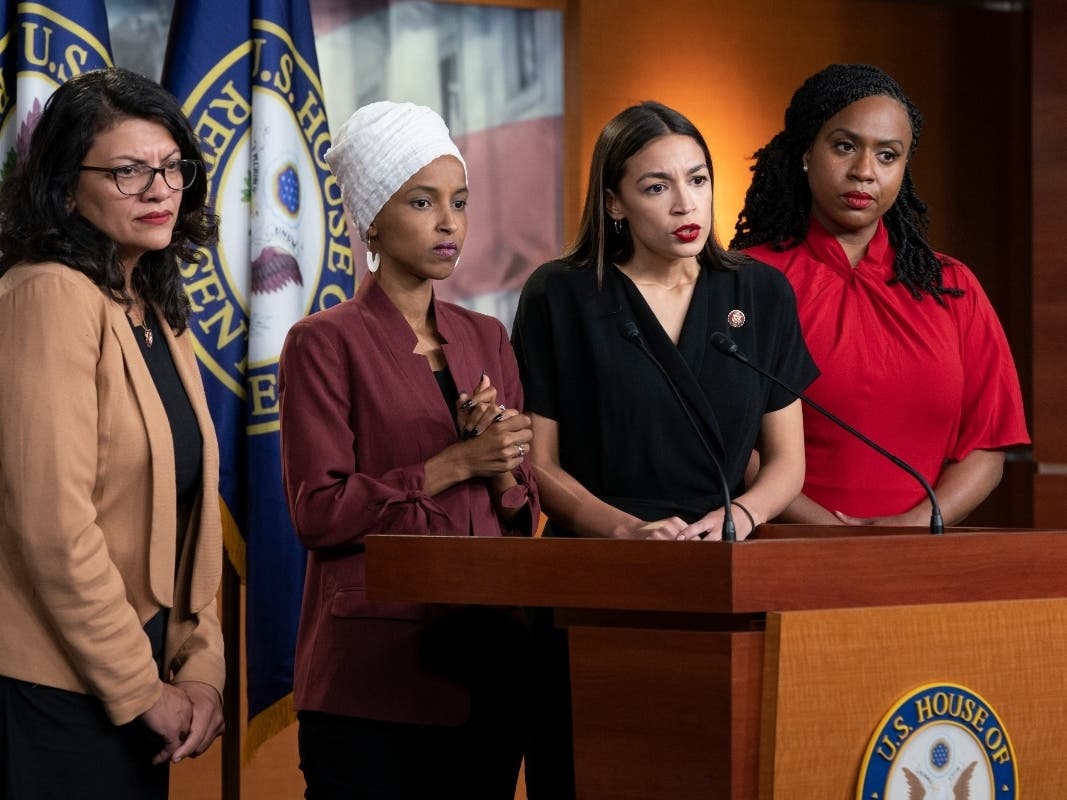 From left: Rashida Tlaib, Ilhan Omar, Alexandria Ocasio-Cortez and Ayanna Pressley
