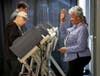 Poll worker Denetria Cooperidge greets voters Tuesday at a polling location in Memphis. Tennessee was among several states that held Super Tuesday Democratic primaries.