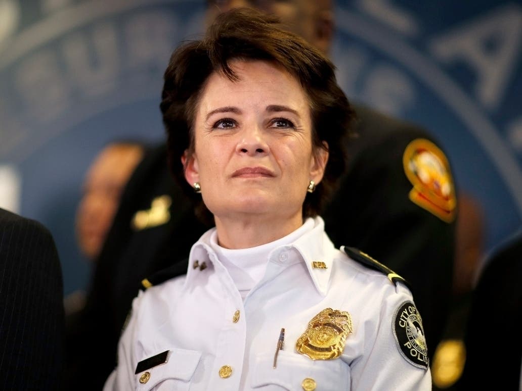 Atlanta Police Chief Erika Shields resigned Saturday after an officer fatally shot a man who snatched an officer’s Taser and ran after a struggle in a restaurant parking lot. 