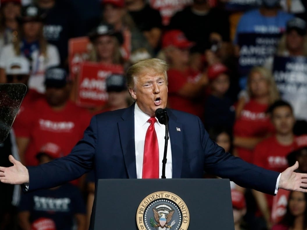 President Donald Trump speaks during a campaign rally in Tulsa, Oklahoma.