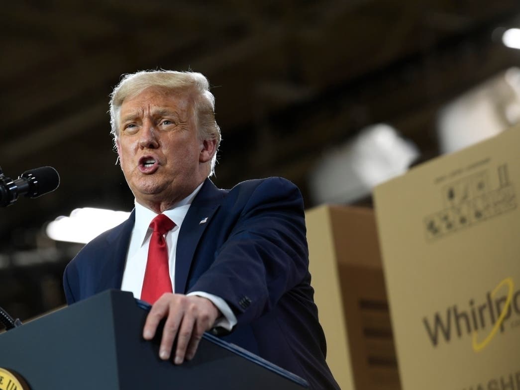 President Donald Trump speaks during an event at the Whirlpool Corporation facility in Clyde, Ohio.