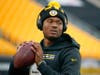 Pittsburgh Steelers quarterback Dwayne Haskins warms up before an NFL football game against the Baltimore Ravens. Haskins was killed Saturday when he was struck by a dump truck while walking on a Florida interstate.
