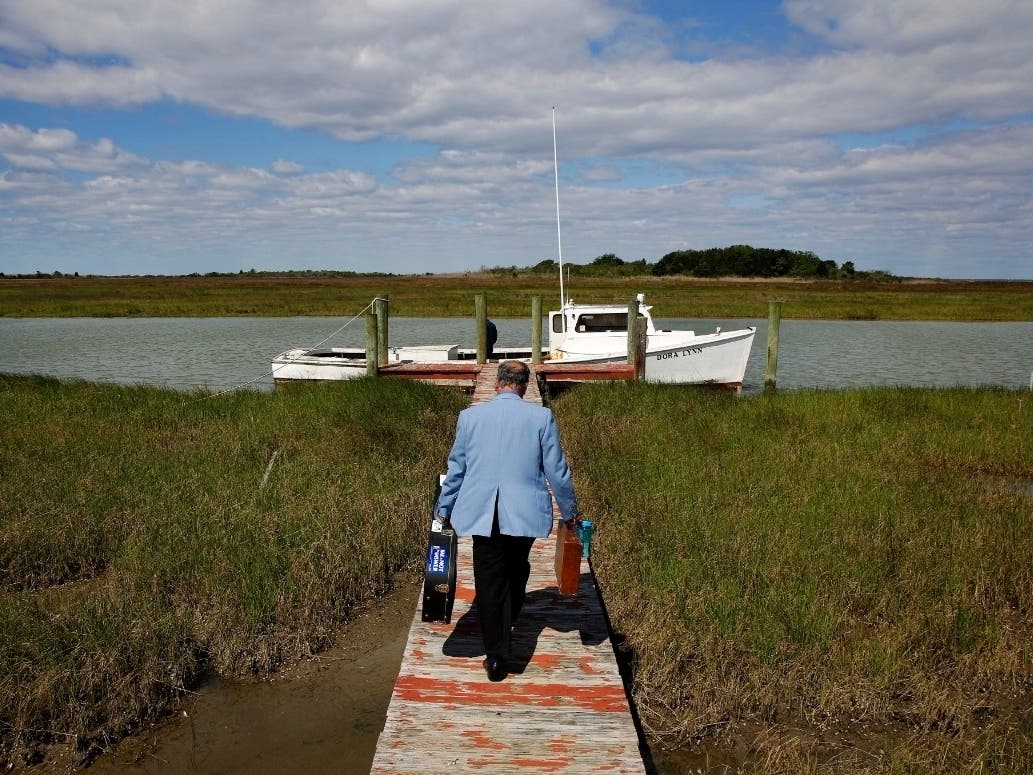 A waterspout near Smith Island, Maryland, came ashore Thursday, damaging homes and sending residents for cover. Smith Island, located in the Chesapeake Bay, is home to about 260 people and is Maryland's only inhabited island.