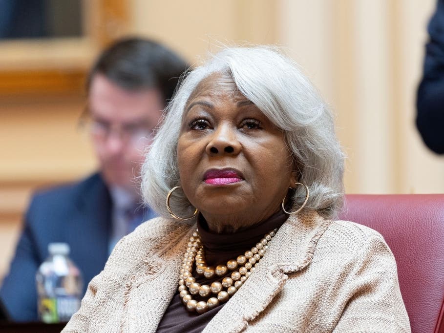 Virginia Senate President pro tempore Louise Lucas, D-Portsmouth, listens to debate on the Senate floor, Feb. 17, 2026, in Richmond, Va.