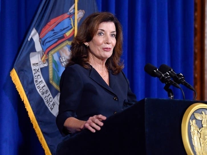 Lt. Gov. Kathy Hochul speaks Wednesday at the state Capitol in Albany. 