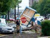 Debris is strewn along West Street in Annapolis Wednesday after the remains of Ida moved through the area. One person died and one is missing in Rockville floodwaters; and 10 children were trapped in a Frederick County school bus by floodwater.