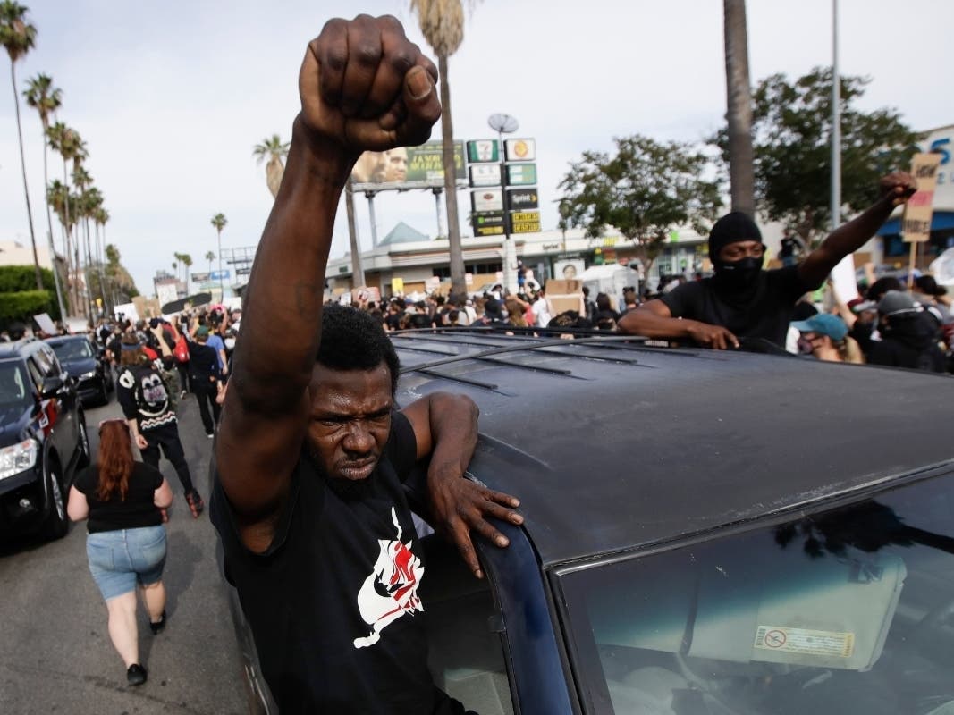 Marches in protest of police brutality continued Saturday with dozens of demonstrations planned in Los Angeles and Orange Counties.