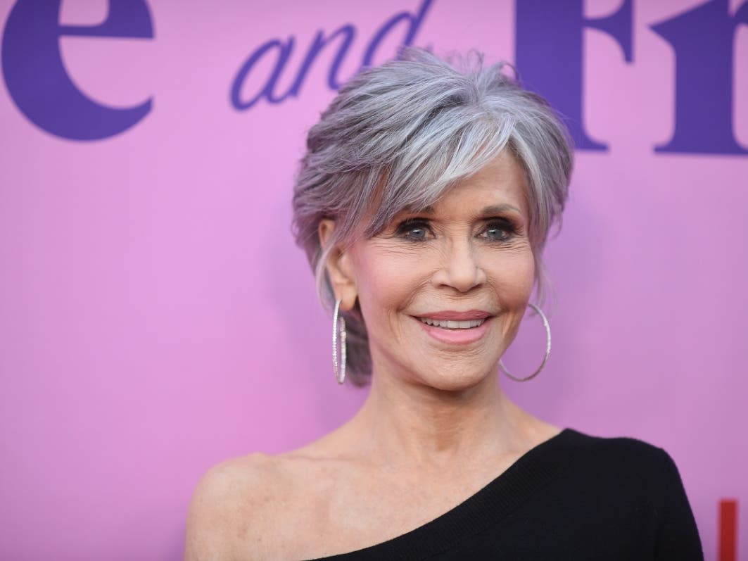 Jane Fonda arrives at the season 7 final episodes premiere of "Grace and Frankie" on Saturday, April 23, 2022 at NeueHouse Hollywood in Los Angeles