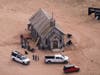 This aerial photo shows the Bonanza Creek Ranch in Santa Fe, N.M., on Saturday, Oct. 23, 2021. 