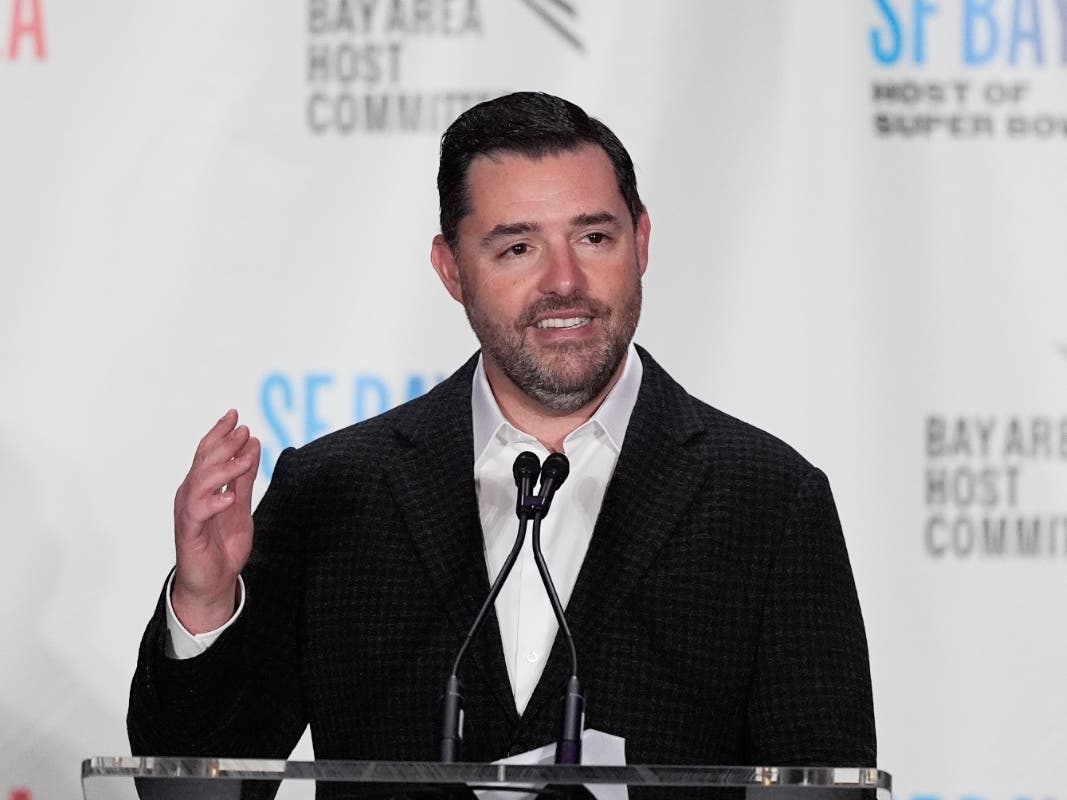 San Francisco 49ers team owner Jed York speaks at a news conference in San Francisco, Monday, Feb. 2, 2026.