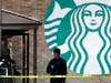 The scene Thursday in McHenry, where a pickup truck drove into a Starbucks.