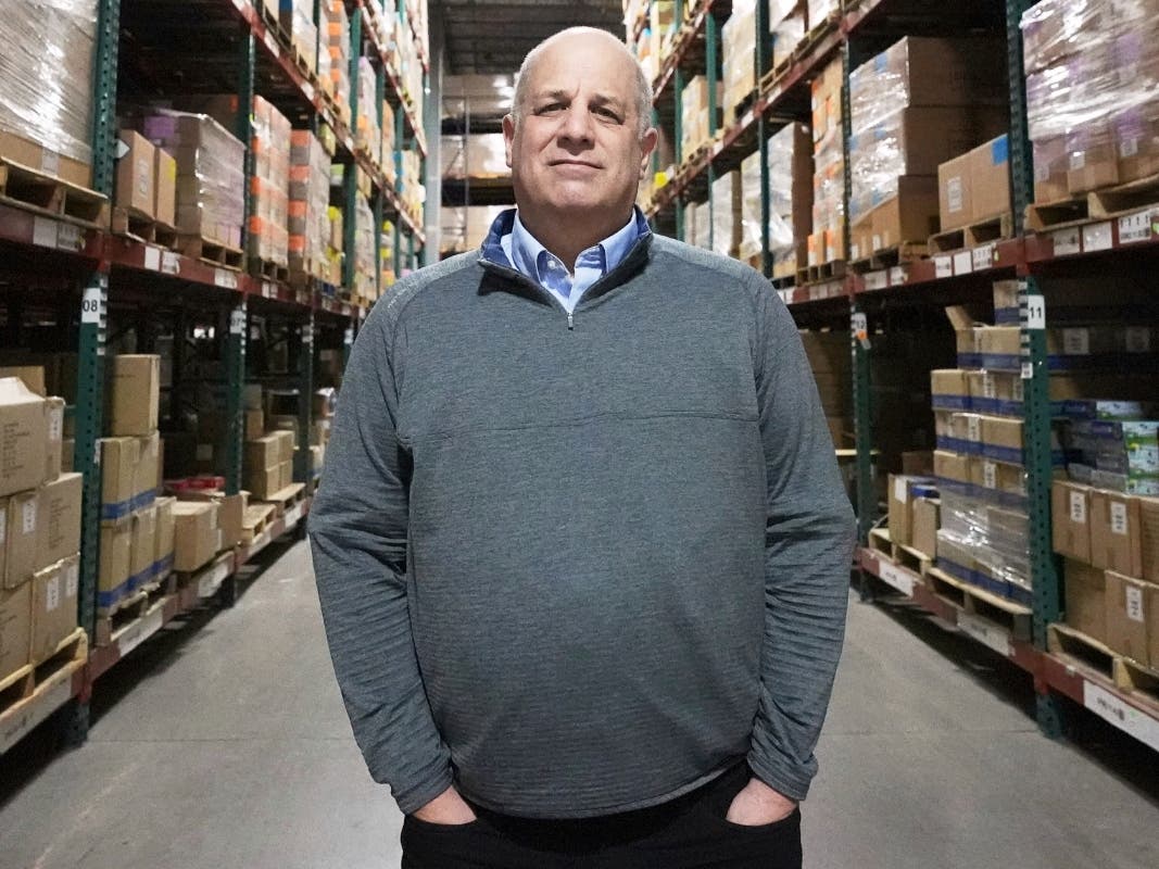 Rick Woldenberg, CEO of Learning Resources, an educational toy company whose products are manufactured in China, stands at a warehouse in Vernon Hills.