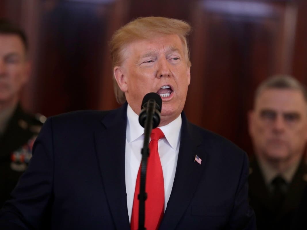 President Donald Trump addresses the nation from the White House Wednesday on the ballistic missile strike that Iran launched against Iraqi air bases housing U.S. troops.
