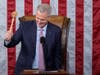 Incoming House Speaker Kevin McCarthy of California holds the gavel on the House floor at the U.S. Capitol in Washington early Saturday after he was elected to the Republican leadership position on the 15th ballot.