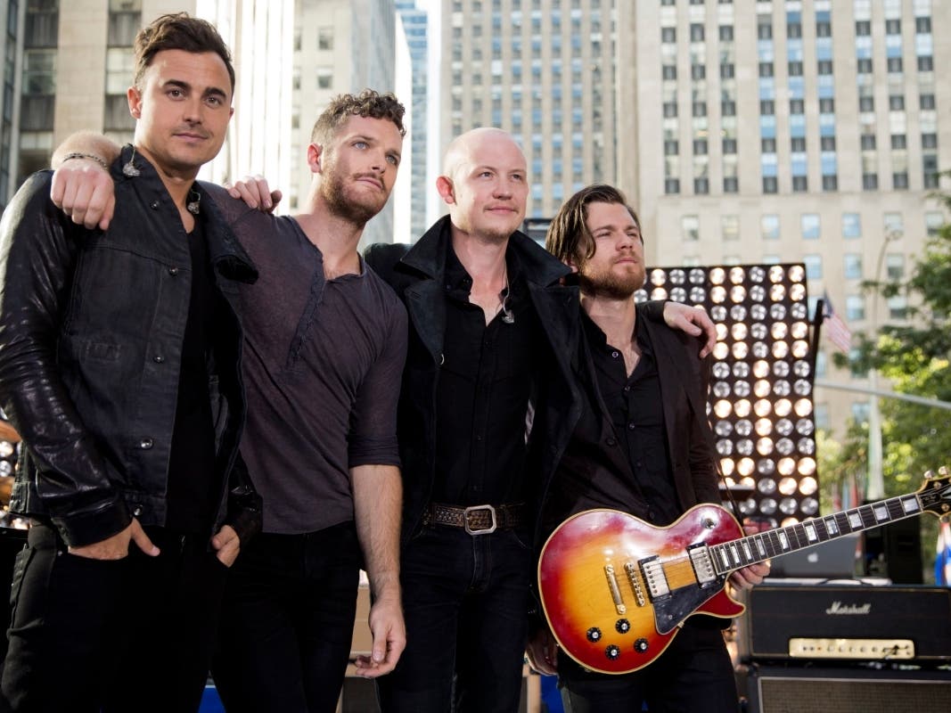 This Aug. 13, 2012 file photo shows members of The Fray, from left, Joe King, Ben Wysocki, Isaac Slade and Dave Welsh on NBC's "Today" show in New York. The Fray will perform at WeishFest 2022, Dec. 2 at 115 Bourbon Street.