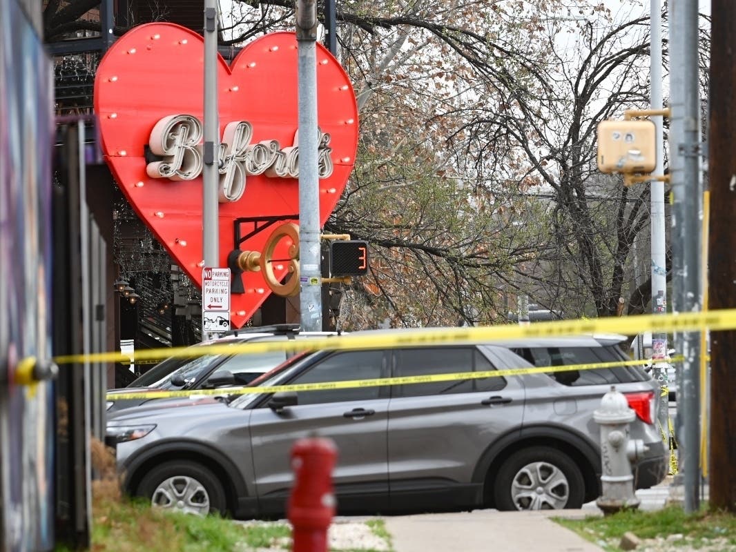 The Austin Police Department and the FBI investigate a shooting at Buford's on 6th Street on Sunday, March 1, 2026, in Austin, Texas.
