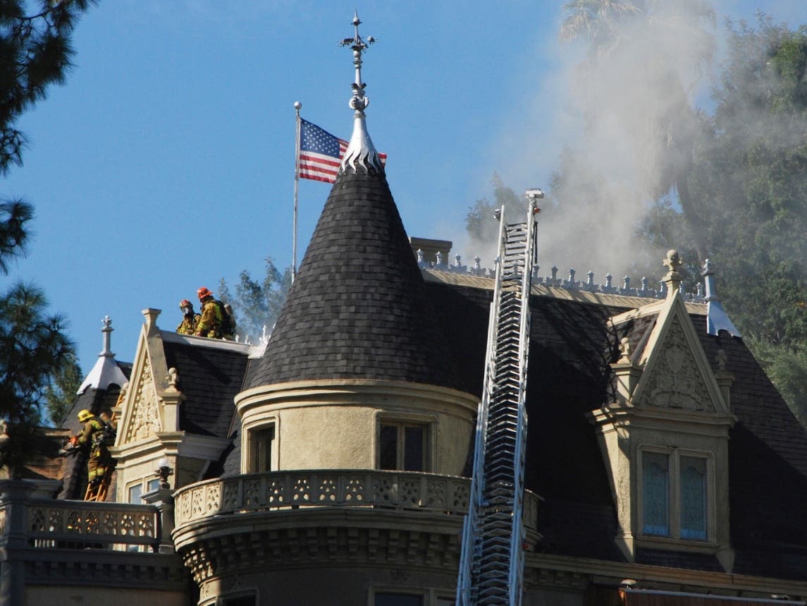 This photo shows a 2011 fire at the famed Los Angeles landmark The Magic Castle.