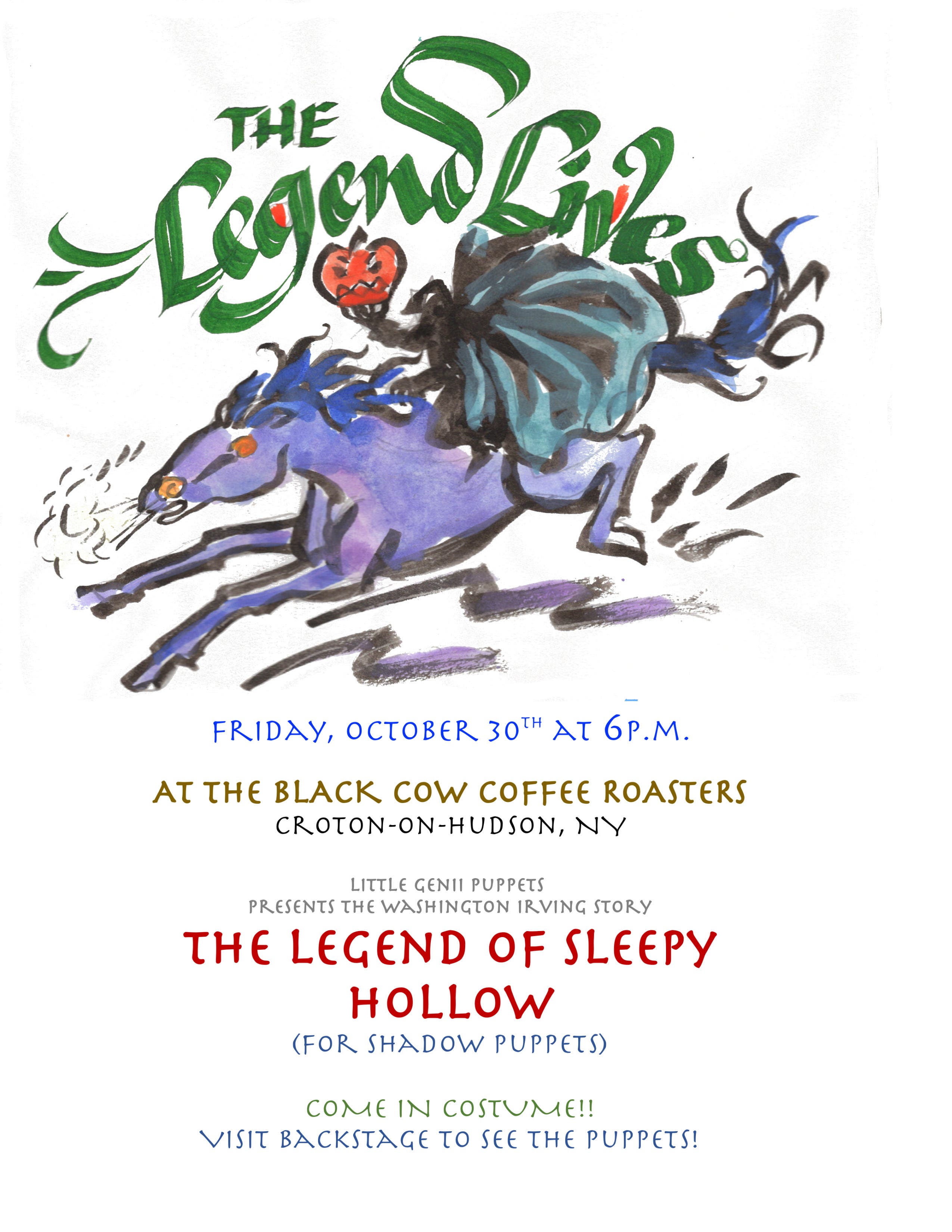 The Legend of Sleepy Hollow for Shadow Puppets