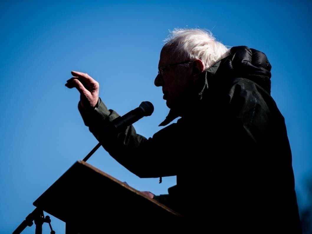 U.S. Sen. Bernie Sanders addresses the crowd during an annual Martin Luther King Jr. Day at the Dome event on January 21, 2019 in Columbia, South Carolina.