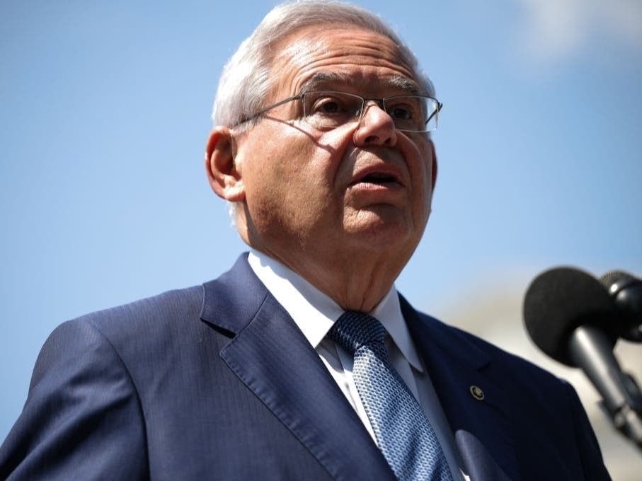 Sen. Robert Menendez (D-NJ) speaks at a press conference on the introduction of the "September 11th Transparency Act of 2021" at the Capitol Building on August 5, 2021 in Washington, D.C.