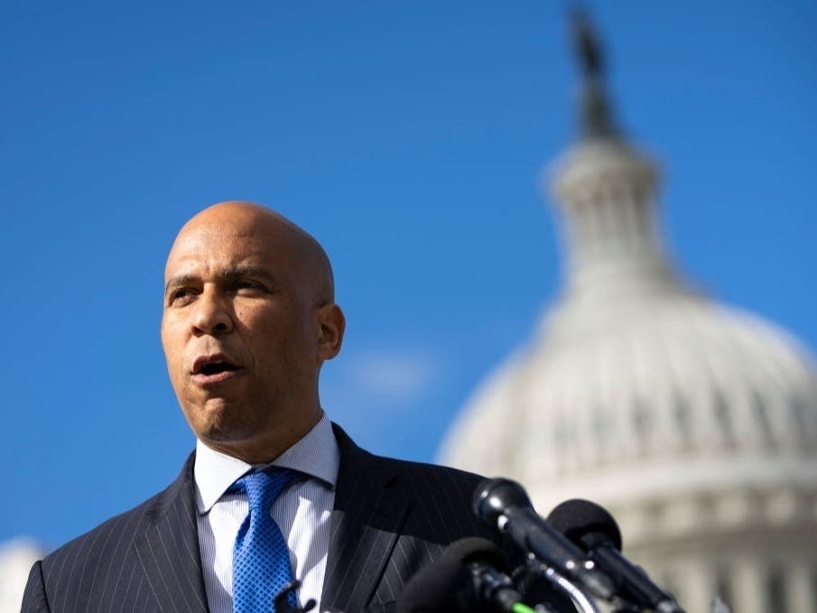 Sen. Cory Booker, a Newark resident, hosted a virtual forum on the U.S. Farm Bill on June 7. Above, Booker speaks during a news conference about hunger and nutrition outside the U.S. Capitol October 26, 2021 in Washington D.C.