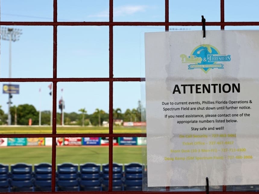 There are now 12 positive tests among Phillies players and staffers, reports state. Their spring training camp remains shut down. 