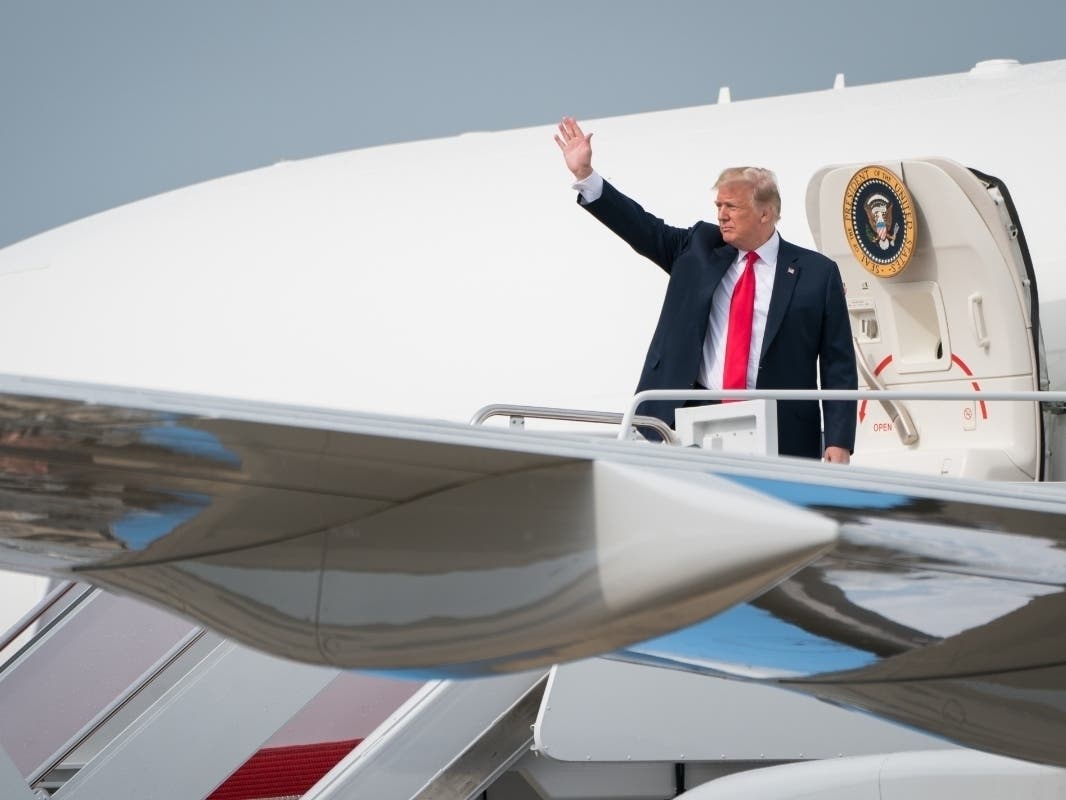 Donald Trump departs Joint Base Andrews.