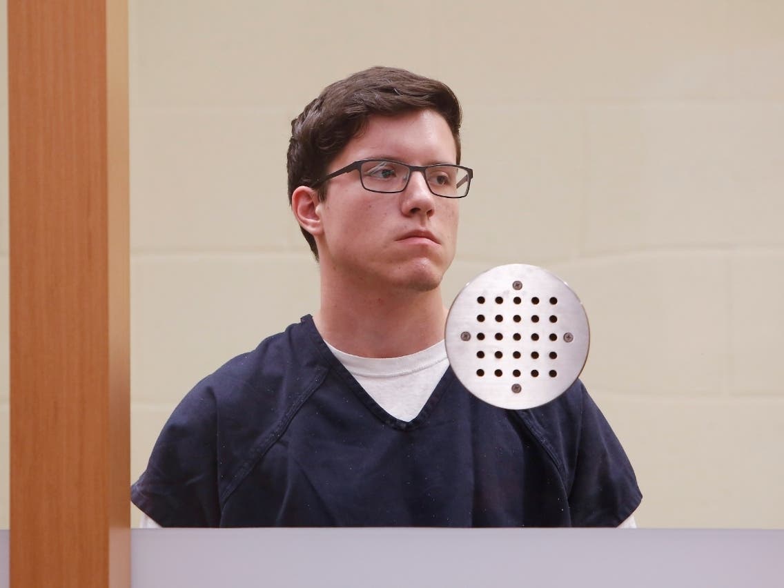 John T. Earnest stands at his arraignment hearing in San Diego County Superior Court on April 30, 2019 in San Diego, California. 