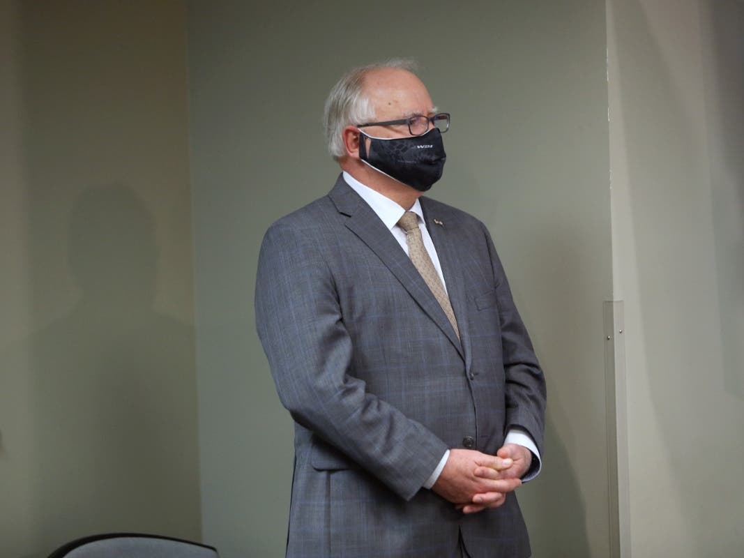 Minnesota Governor Tim Walz waits to speak to the press on June 3, 2020 in St. Paul, Minnesota.