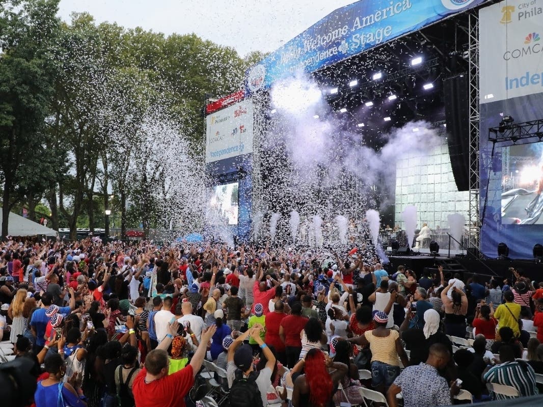 Atmosphere at the Wawa Wecome America's July 4th Concert on Benjamin Franklin Parkway July 4, 2019 in Philadelphia, Pennsylvania.