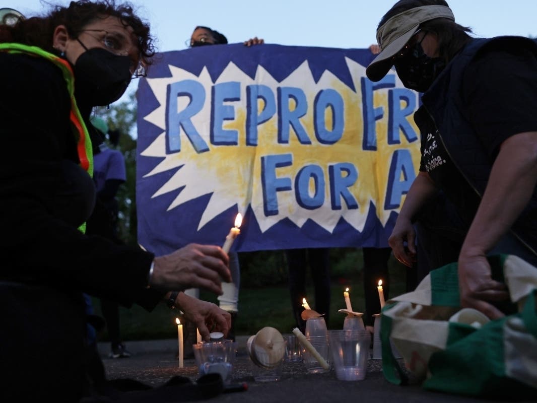 An abortion rights protest was held Monday outside Supreme Court Justice Samuel Alito's house in Fairfax County.
