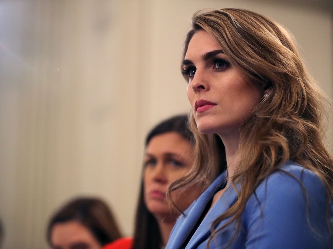 White House Communications Director Hope Hicks attends a listening session hosted by President Donald Trump.