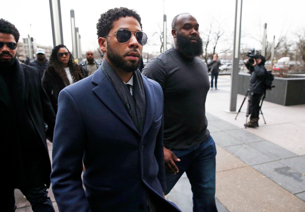 Jussie Smollett arrives at Leighton Criminal Courthouse on March 14. He has pleaded not guilty to disorderly conduct.