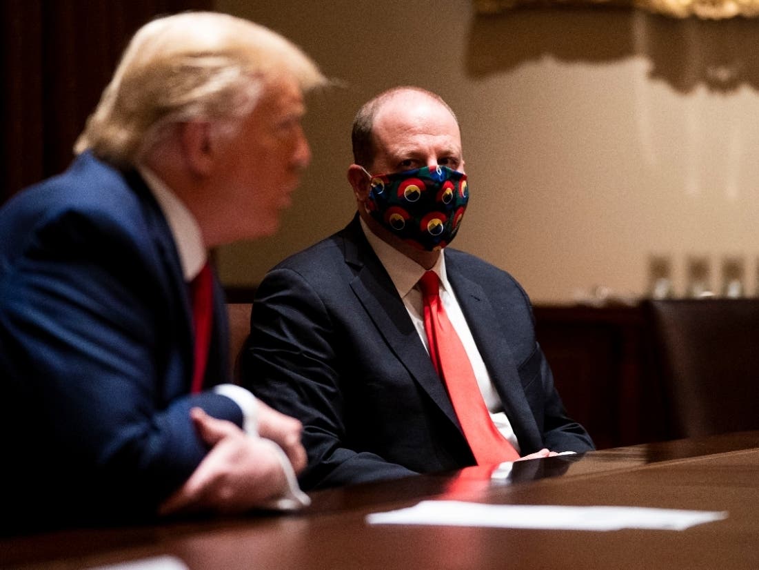 Gov. Jared Polis met with President Donald Trump Wednesday in the White House to discuss aid for Colorado amid the coronavirus outbreak.
