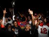 Tampa Bay Buccaneers fans celebrate after Super Bowl LV.