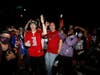 Tampa Bay Buccaneers fans celebrate after Super Bowl LV.