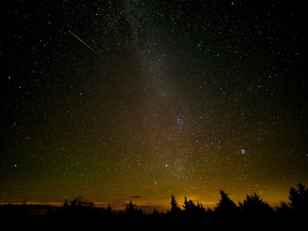 In this 30-second exposure, a shooting star from the Perseid meteor shower peaks across the sky. The Perseids, always a summer favorite in Medfield, intersect with the Delta Aquariids.
