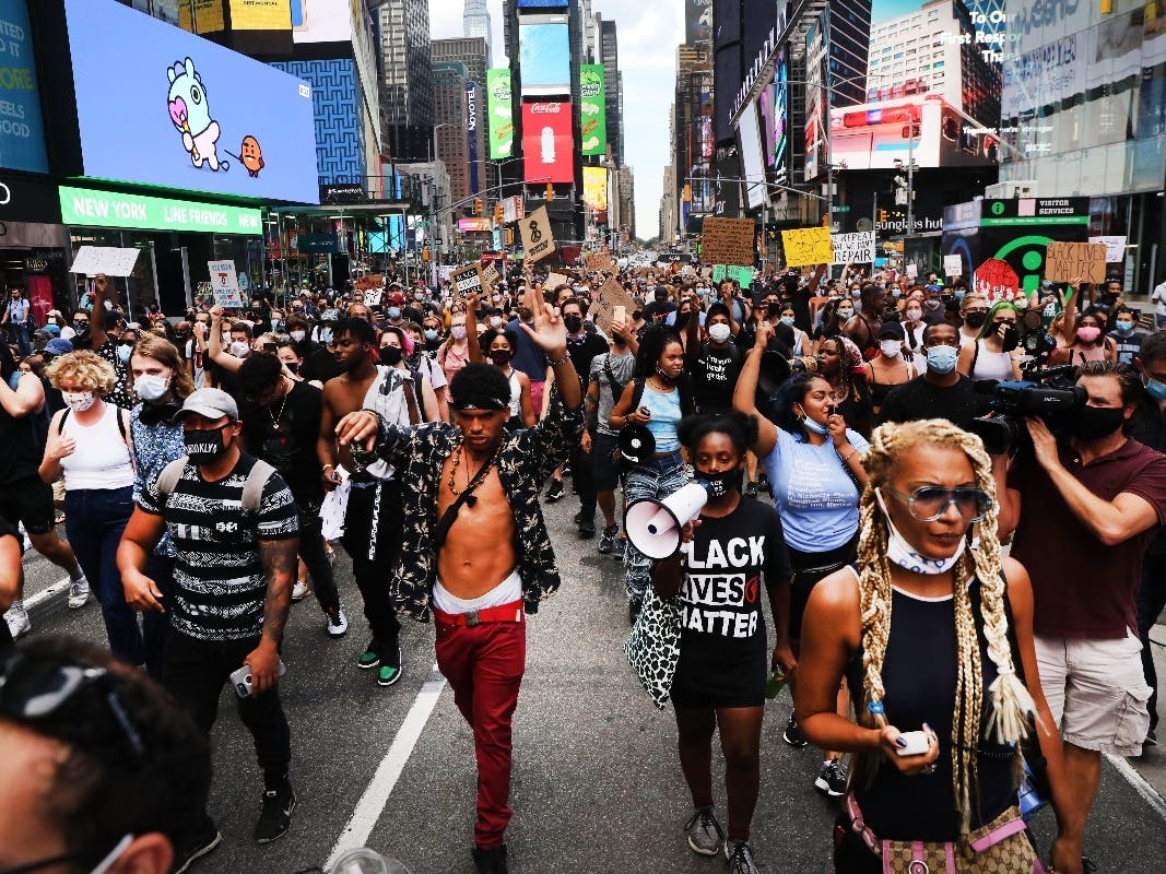 Protestors In New York Rally For Black Lives After Kenosha Shooting