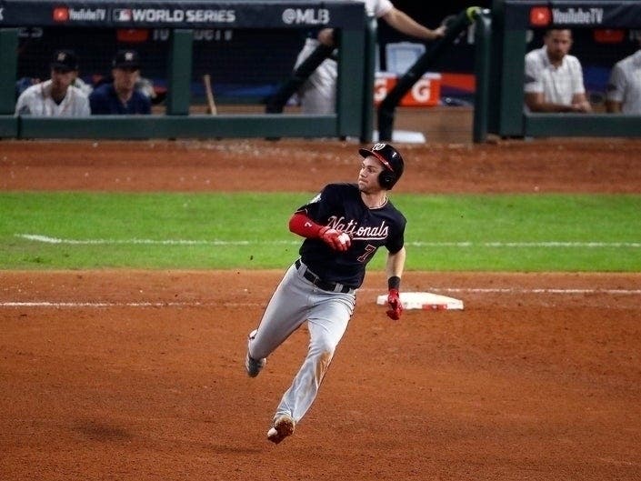 Trea Turner's stolen base in Game 1 of the World Series means free Nacho Cheese Doritos Locos tacos on Oct. 30 